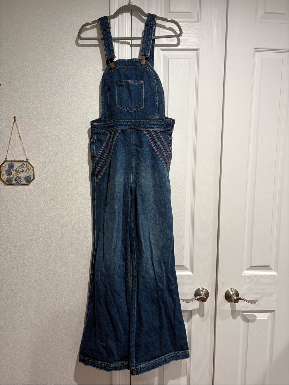 We the People Free People Chasing Rainbows Wide-Leg Overalls Size 8